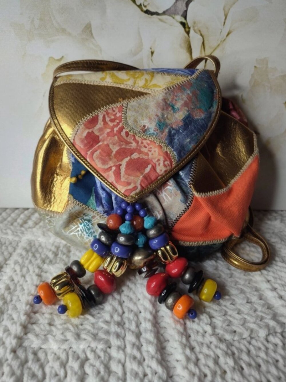 Brizzolari Vintage Patchwork Crossbody Bag Made in Italy Genuine Leather